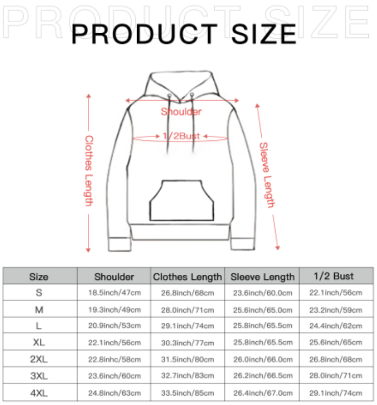 Hoodie Sizes